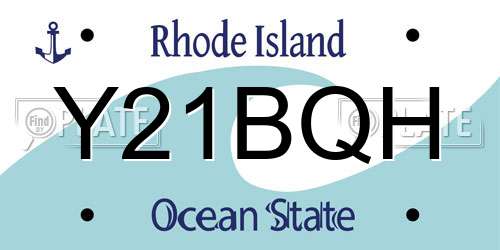 Y21BQH Rhode Island License Plate