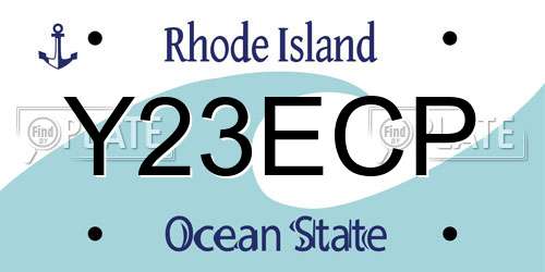 Y23ECP Rhode Island License Plate