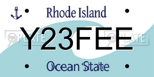 Y23FEE Rhode Island License Plate