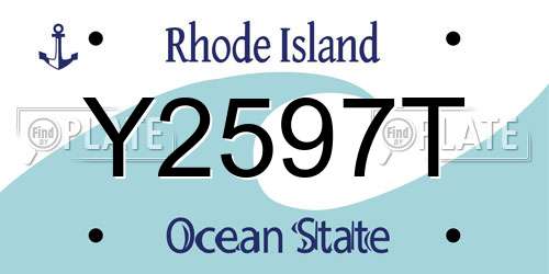 Y2597T Rhode Island License Plate