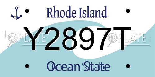 Y2897T Rhode Island License Plate