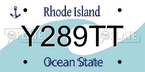 Y289TT Rhode Island License Plate