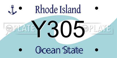 Y305 Rhode Island License Plate