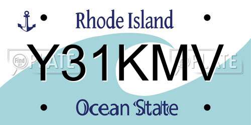 Y31KMV Rhode Island License Plate