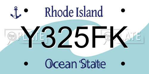 Y325FK Rhode Island License Plate