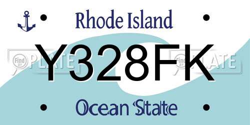 Y328FK Rhode Island License Plate