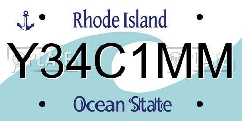 Y34C1MM Rhode Island License Plate