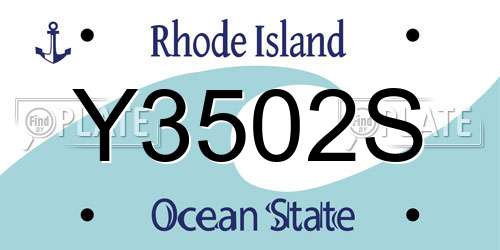 Y3502S Rhode Island License Plate