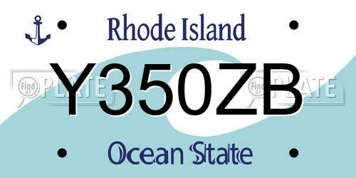 Y350ZB Rhode Island License Plate