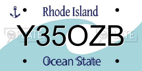 Y35OZB Rhode Island License Plate
