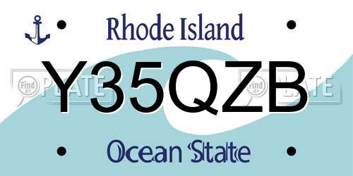 Y35QZB Rhode Island License Plate