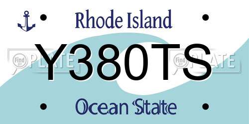 Y380TS Rhode Island License Plate