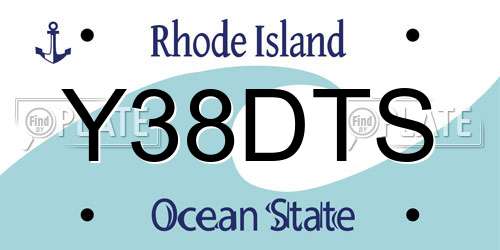 Y38DTS Rhode Island License Plate