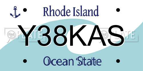 Y38KAS Rhode Island License Plate