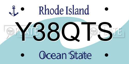 Y38QTS Rhode Island License Plate