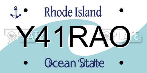 Y41RAO Rhode Island License Plate