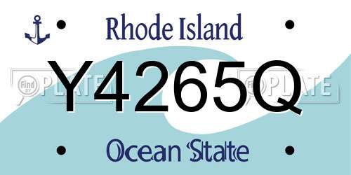Y4265Q Rhode Island License Plate