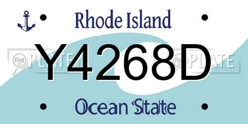 Y4268D Rhode Island License Plate