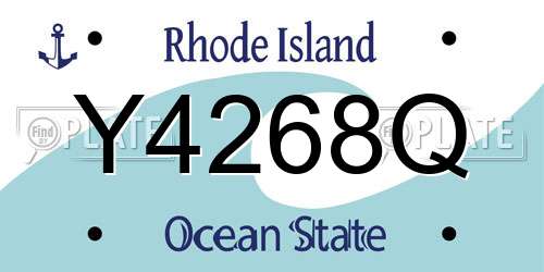 Y4268Q Rhode Island License Plate