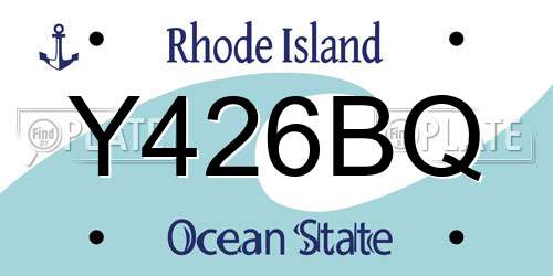 Y426BQ Rhode Island License Plate