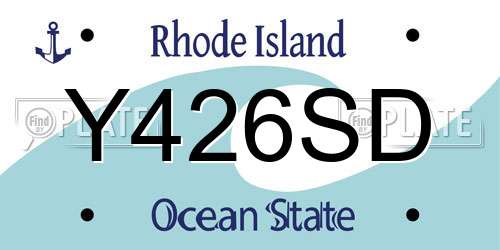 Y426SD Rhode Island License Plate