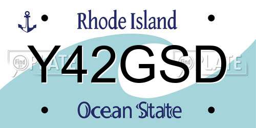Y42GSD Rhode Island License Plate