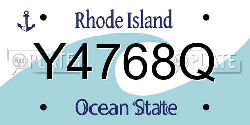 Y4768Q Rhode Island License Plate