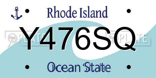 Y476SQ Rhode Island License Plate