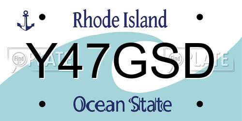 Y47GSD Rhode Island License Plate