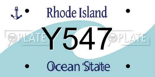 Y547 Rhode Island License Plate
