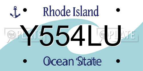 Y554LU Rhode Island License Plate
