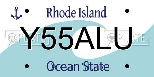 Y55ALU Rhode Island License Plate