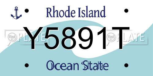 Y5891T Rhode Island License Plate