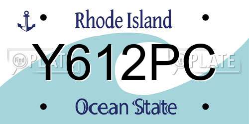 Y612PC Rhode Island License Plate