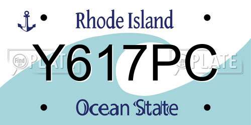 Y617PC Rhode Island License Plate