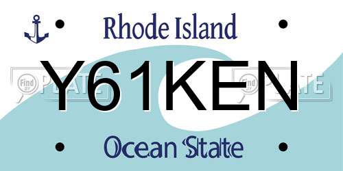 Y61KEN Rhode Island License Plate