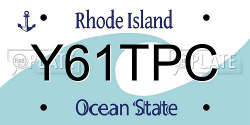 Y61TPC Rhode Island License Plate