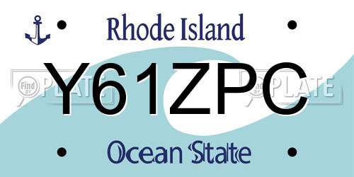 Y61ZPC Rhode Island License Plate
