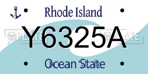Y6325A Rhode Island License Plate