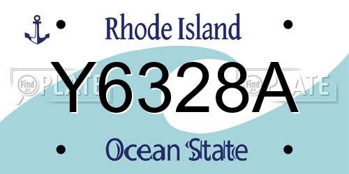 Y6328A Rhode Island License Plate