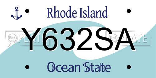 Y632SA Rhode Island License Plate