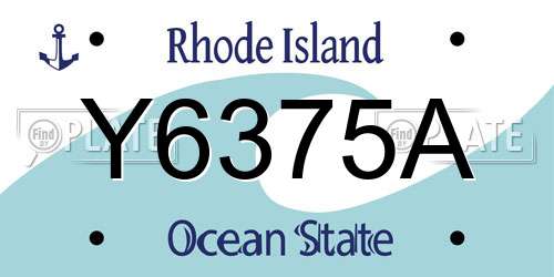 Y6375A Rhode Island License Plate