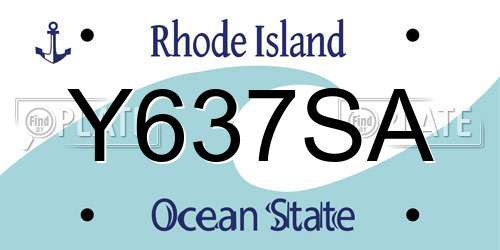 Y637SA Rhode Island License Plate