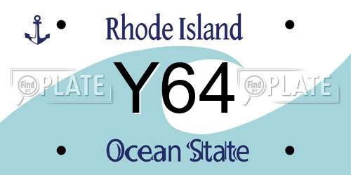 Y64 Rhode Island License Plate