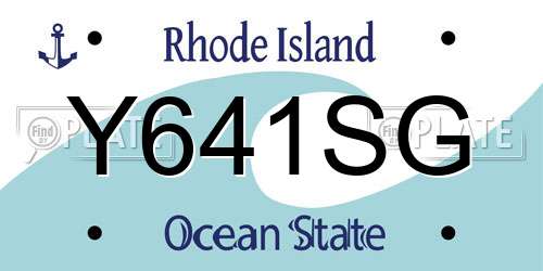 Y641SG Rhode Island License Plate