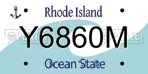 Y6860M Rhode Island License Plate