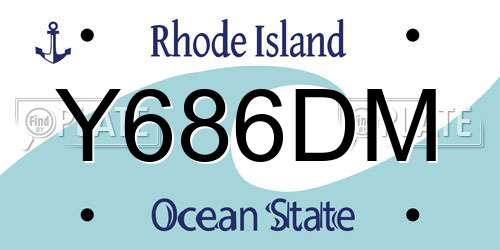 Y686DM Rhode Island License Plate