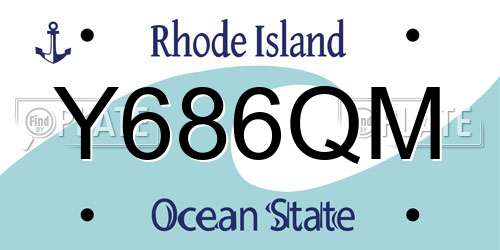 Y686QM Rhode Island License Plate