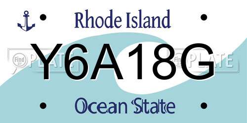 Y6A18G Rhode Island License Plate