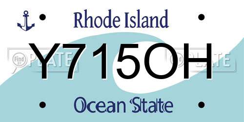 Y715OH Rhode Island License Plate